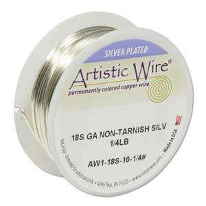 Artistic Wire 18 Ga - Silver Pläterad, Non Tarnish, 1 stor rulle Artistic wire