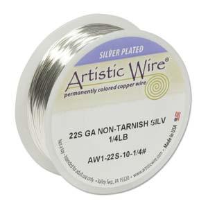 Artistic Wire 22 Ga - Silverpläterad, Non Tarnish, 1 stor rulle - Hilmas Pyssel