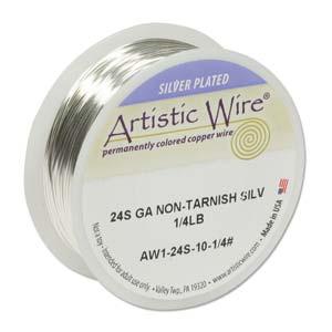 Artistic Wire 24 Ga - Silver Pläterad Non Tarnish, 1 stor rulle - Hilmas Pyssel