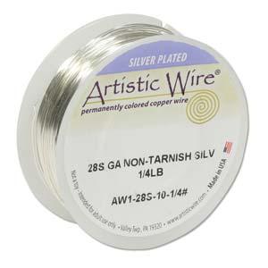 Artistic Wire 28 Ga - Silverpläterad Non Tarnish, 1 stor rulle - Hilmas Pyssel