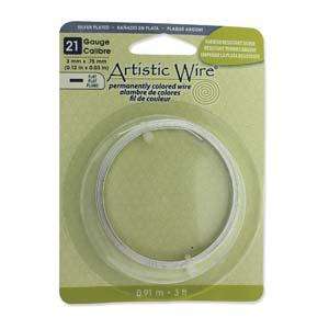 Artistic Wire Flat 21 Ga - Silver pläterad Non tarnish, 1 rulle Artistic wire