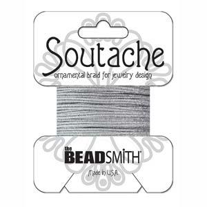 Soutache band - Matte Metallic Silver, 1 förpackning (3 yards) Beadsmith