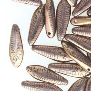 Dagger - Jet Laser Bronze Feather 5x16mm, 1 sträng Hilmas Pyssel