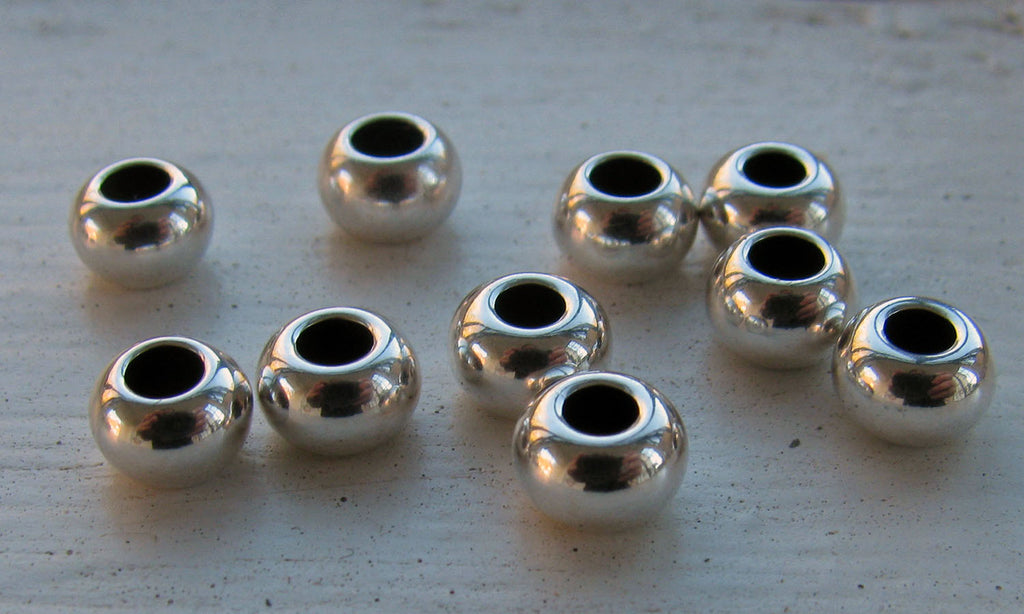 Mellandel Silverfärgad - Rund 6x4 mm, 10-pack Grekisk Metall