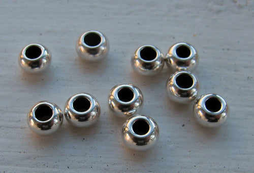 Mellandel Silverfärgad - Rund 6x4 mm, 10-pack Grekisk Metall