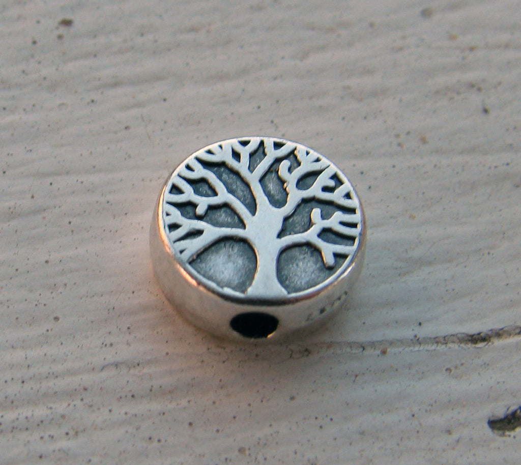 Mellandel Silverfärgad - Livets Träd 9mm 1 Styck Grekisk Metall