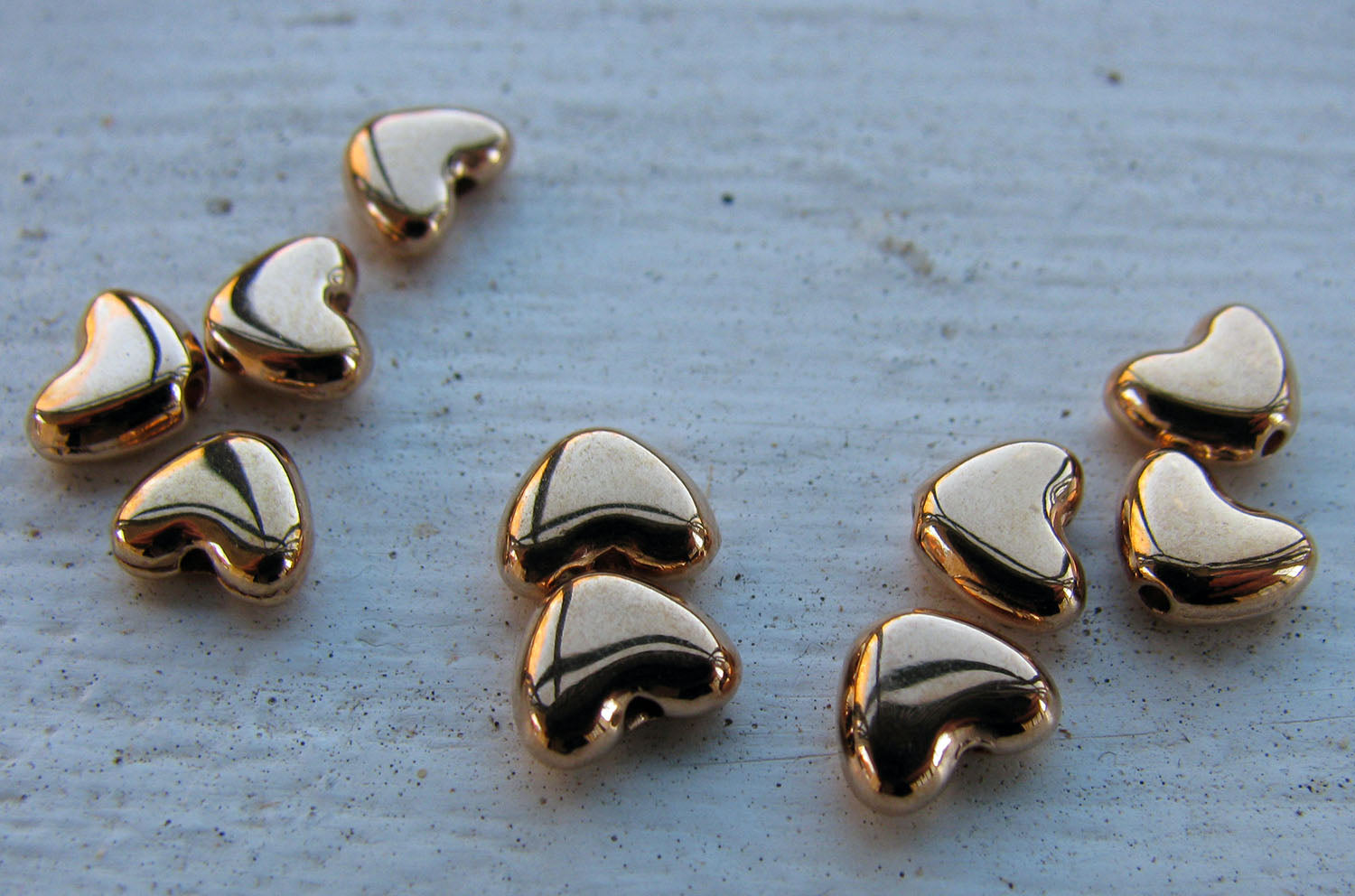 Mellandel Roséguldfärgad - Litet hjärta, 6mm, 10-pack Grekisk Metall