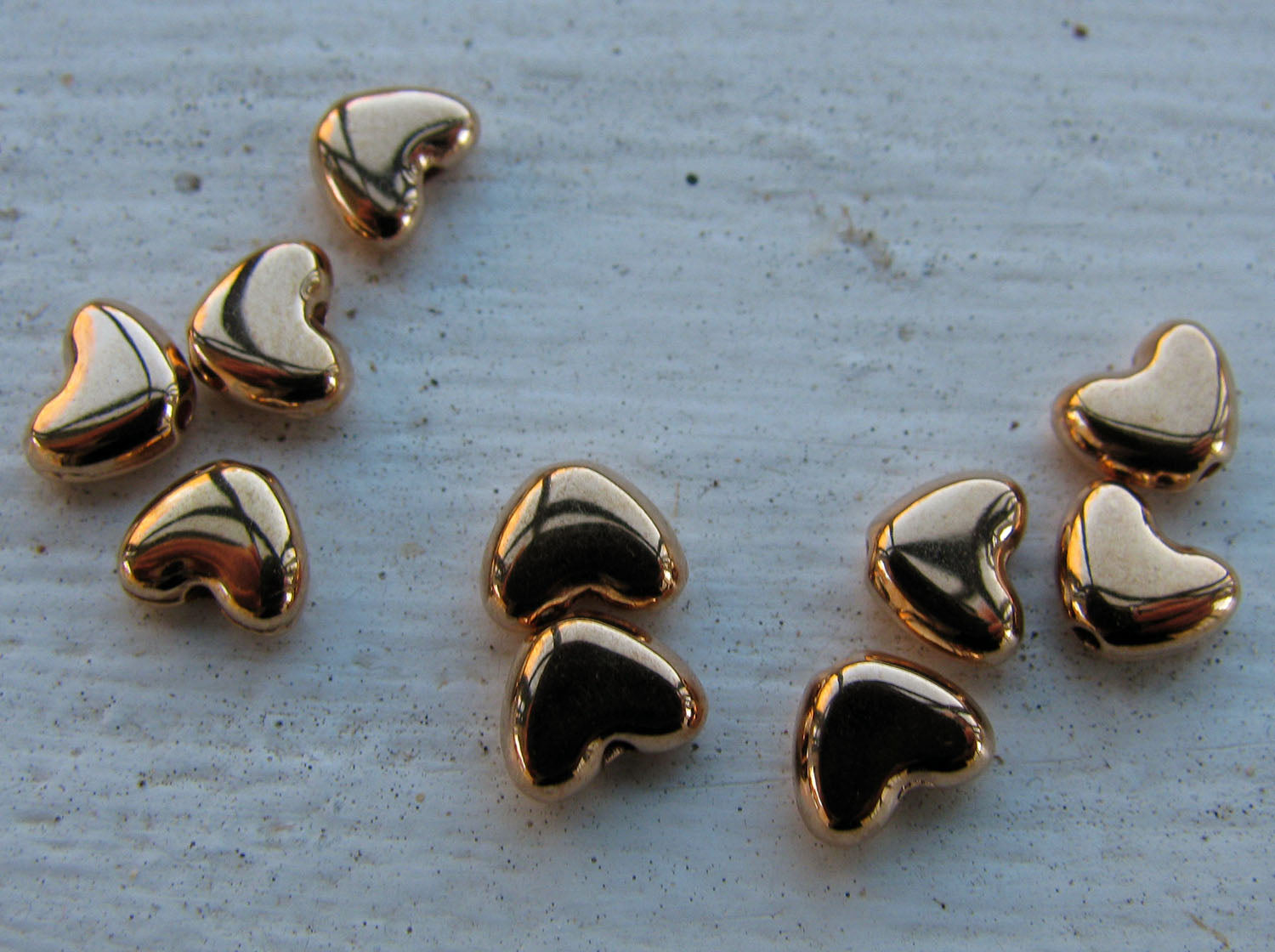 Mellandel Roséguldfärgad - Litet hjärta, 6mm, 10-pack Grekisk Metall