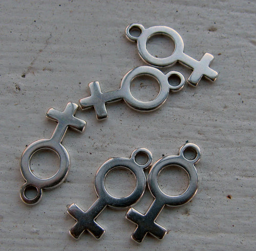 Berlock Silverpläterad - Symbol Kvinna 14x8mm 5-pack Grekisk Metall