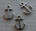 Berlock silverfärgad - Ankare 11x12mm 3-pack Grekisk Metall