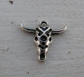 Berlock silverfärgad - Tjurhuvud med mönster 19x16mm 1 styck Grekisk Metall