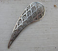 Berlock silverfärgad - Stor Påfågelvinge 26x72mm 1 styck Grekisk Metall