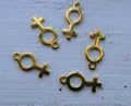 Berlock 24k Guldpläterad - Symbol Kvinna 14x8mm 5-pack Grekisk Metall