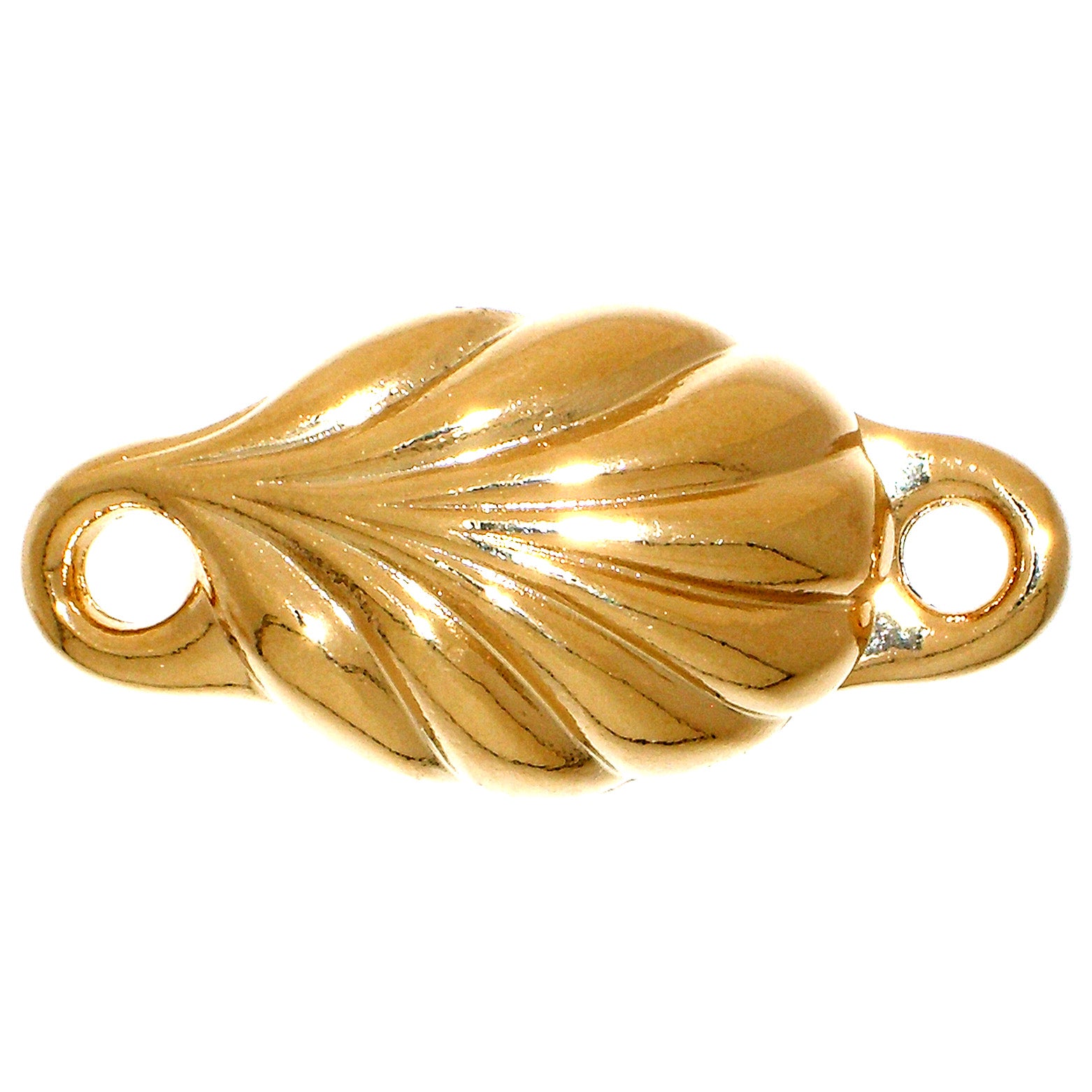 Claspgarten Magnetlås - Löv 23K Guldpläterat 30x14mm 1 styck Claspgarten