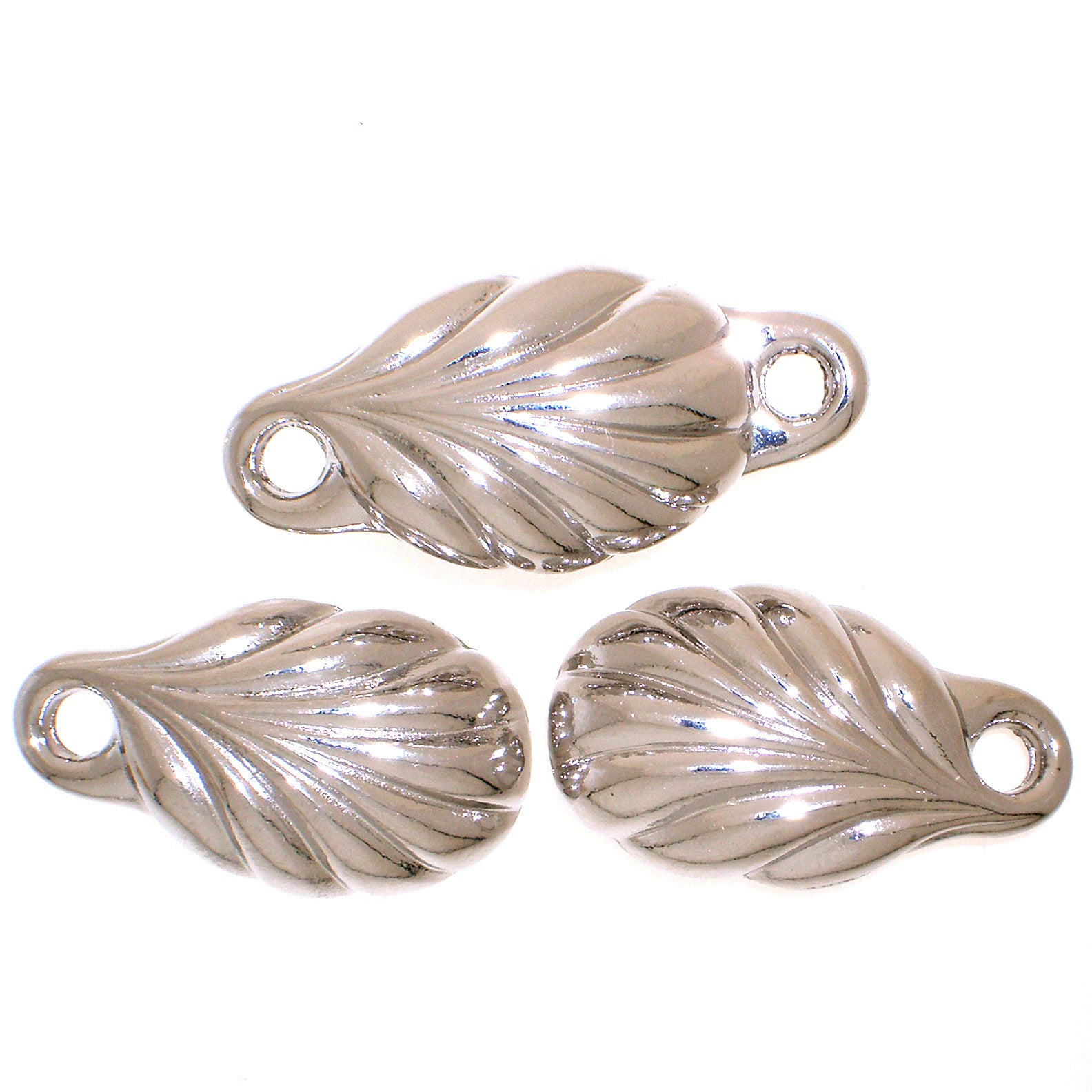 Claspgarten Magnetlås - Löv Rodiumpläterat 30x14mm 1 styck Claspgarten