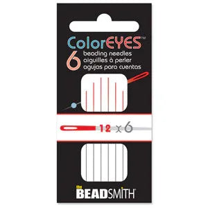 Pärlnålar Color Eyes - Beadsmith, nr 12, 6-pack Beadsmith
