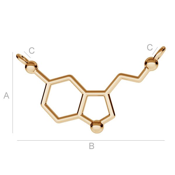 Connector 925 Silver 24K Gold plated - Serotonin 1 styck Hilmas Pyssel