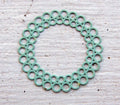 Berlock Mintgrön - Rund med cirklar 35mm, 1 styck Grekisk Metall