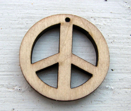 Hänge Trä - Peace-märke 35mm, 1 styck Hilmas Pyssel