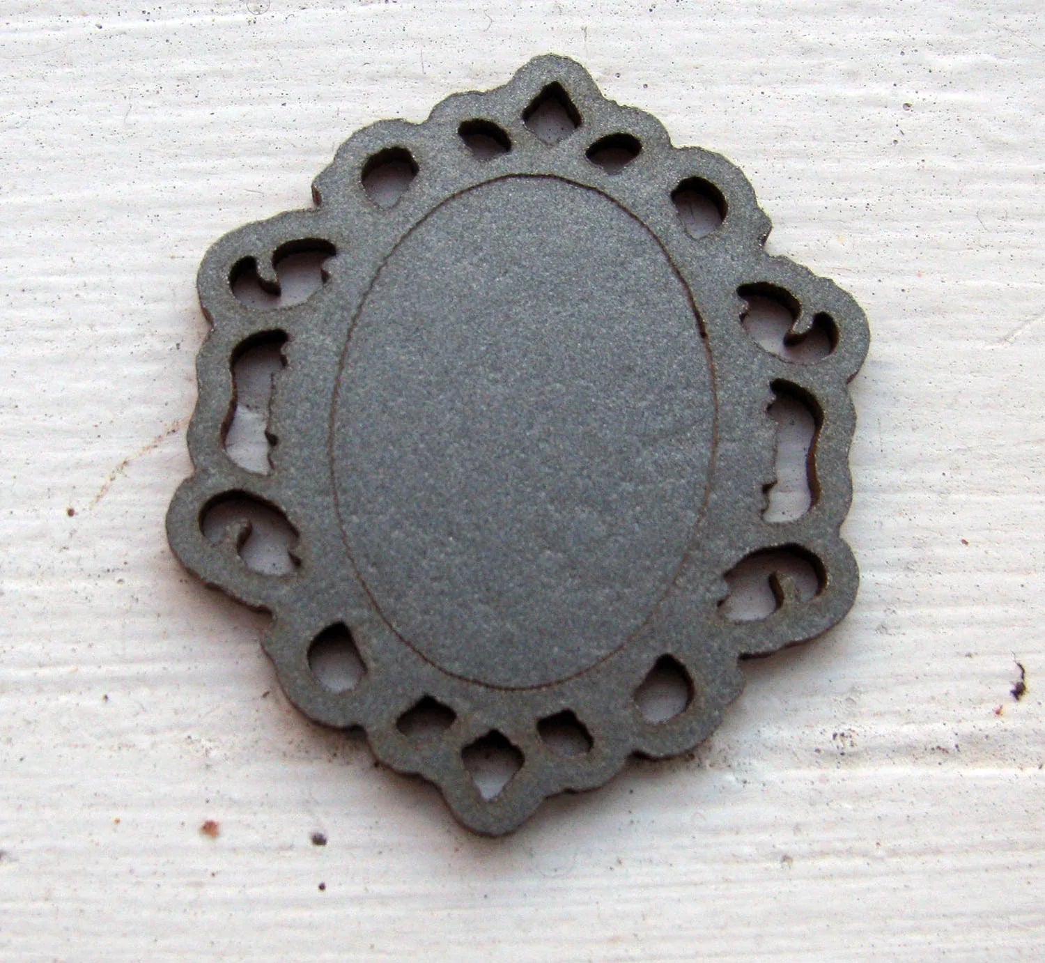 Ram / Connector Trä - Grå metallic 38x45mm 1 styck Hilmas Pyssel