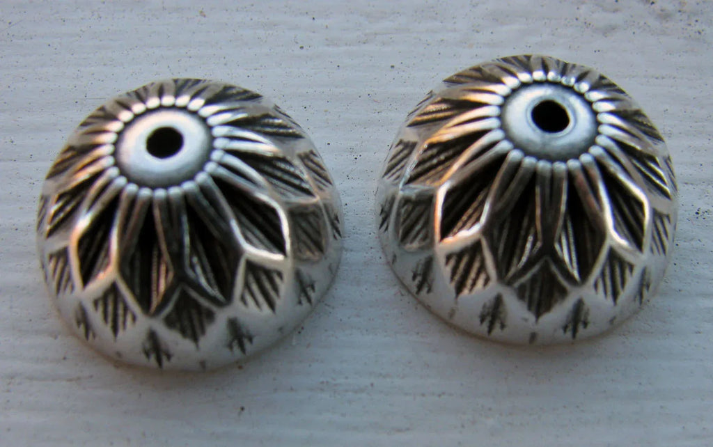 Pärlhattar Silverfärgade - Stort Rund 18,5mm, 2-pack Grekisk Metall