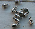 Ändfäste Silverfärgade - Mindre med rand, 2,2mm, 10-pack Grekisk Metall