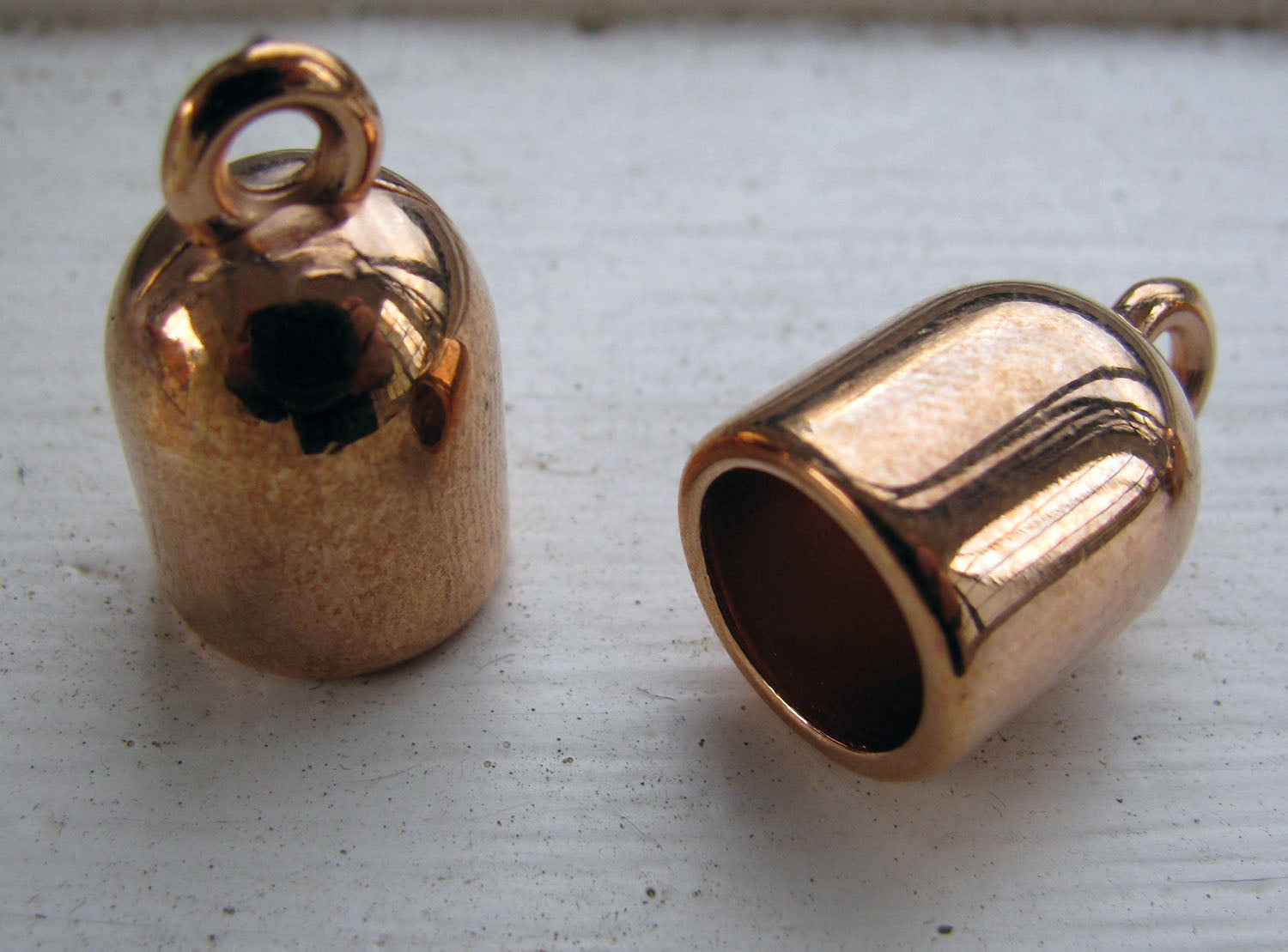 Ändfäste Roséguldfärgade - Rundade med Ögla, 10,2mm, 2-pack Grekisk Metall