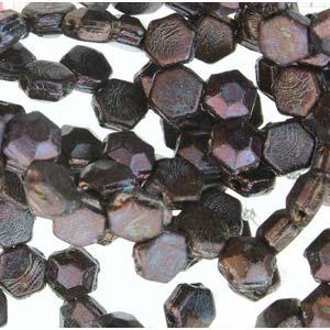 Honeycomb Jewel - Jet Iris Luster 6mm, 1 sträng Hilmas Pyssel