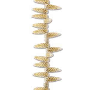 Bird Feather - White Gold 5x17mm, 1 Sträng Hilmas Pyssel