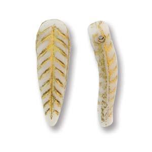 Bird Feather - White Gold 5x17mm, 1 Sträng Hilmas Pyssel