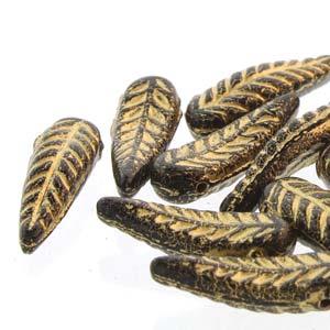 Bird Feather - Jet Gold 5x17mm 1 stäng Hilmas Pyssel