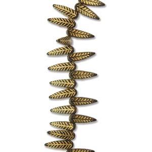 Bird Feather - Jet Gold 5x17mm 1 stäng Hilmas Pyssel