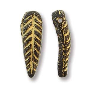 Bird Feather - Jet Gold 5x17mm 1 stäng Hilmas Pyssel