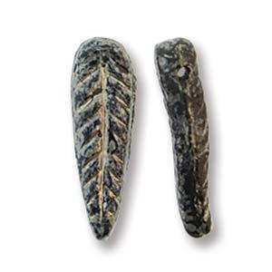 Bird Feather - Jet Picasso 5x17mm 1 sträng Hilmas Pyssel