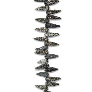 Bird Feather - Jet Picasso 5x17mm 1 sträng Hilmas Pyssel