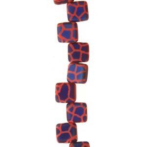 CzechMates Tile Beads - Red Laser Azuro Cracked Matt, 1 sträng CzechMates