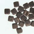 CzechMates Tile Beads - Jet Laser Bronze Web, 1 sträng CzechMates
