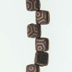 CzechMates Tile Beads - Jet Laser Bronze Web, 1 sträng CzechMates