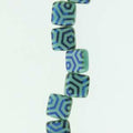 CzechMates Tile Beads - Green Turquoise Laser Azuro Web, 1 sträng CzechMates
