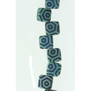 CzechMates Tile Beads - Green Turquoise Laser Azuro Web Matte, 1 sträng CzechMates