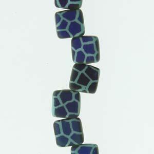 CzechMates Tile Beads - Green Turquoise Laser Azuro Cracked Matte, 1 sträng CzechMates