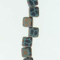 CzechMates Tile Beads - Green Turquoise Laser Bronze Cracked, 1 Sträng CzechMates