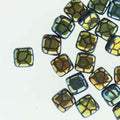 CzechMates Tile Beads - Jet Laser AB Cracked, 1 sträng CzechMates