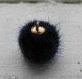 Hänge boll - Fuskpäls Mörkblå 15mm 1 styck Grekisk Metall