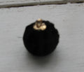 Hänge boll - Sammet Svart 15mm 1 styck Grekisk Metall