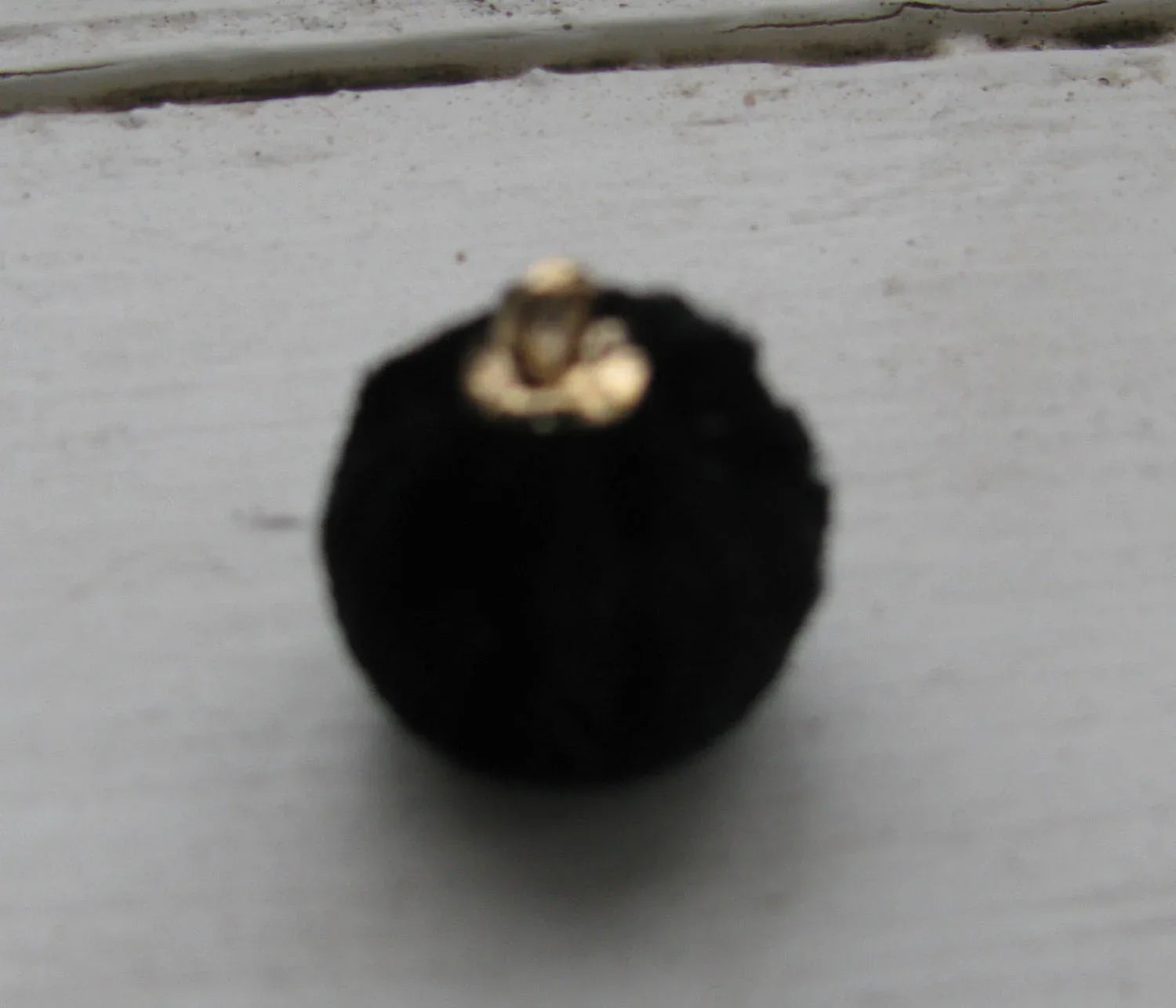 Hänge boll - Sammet Svart 15mm 1 styck Grekisk Metall