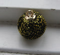 Hänge boll - Glitter Guld/Svart 15mm 1 styck Grekisk Metall