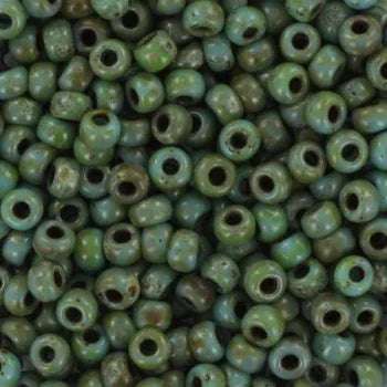 Miyuki Seed Beads - Picasso Turquoise Blue 6/0, 10 gram Miyuki