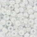 Miyuki seed beads - Opaque White AB 6/0, 10 gram Miyuki