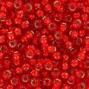 Miyuki Seed beads - Silverlined Flame Red 8/0, 10 gram Miyuki